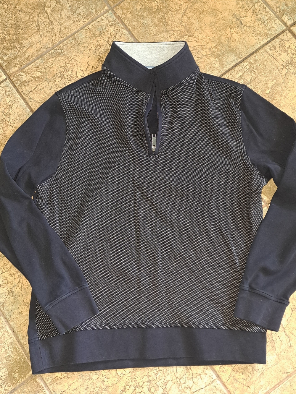 Ted Baker Navy & Heathered Navy Quarter-Zip Sweater